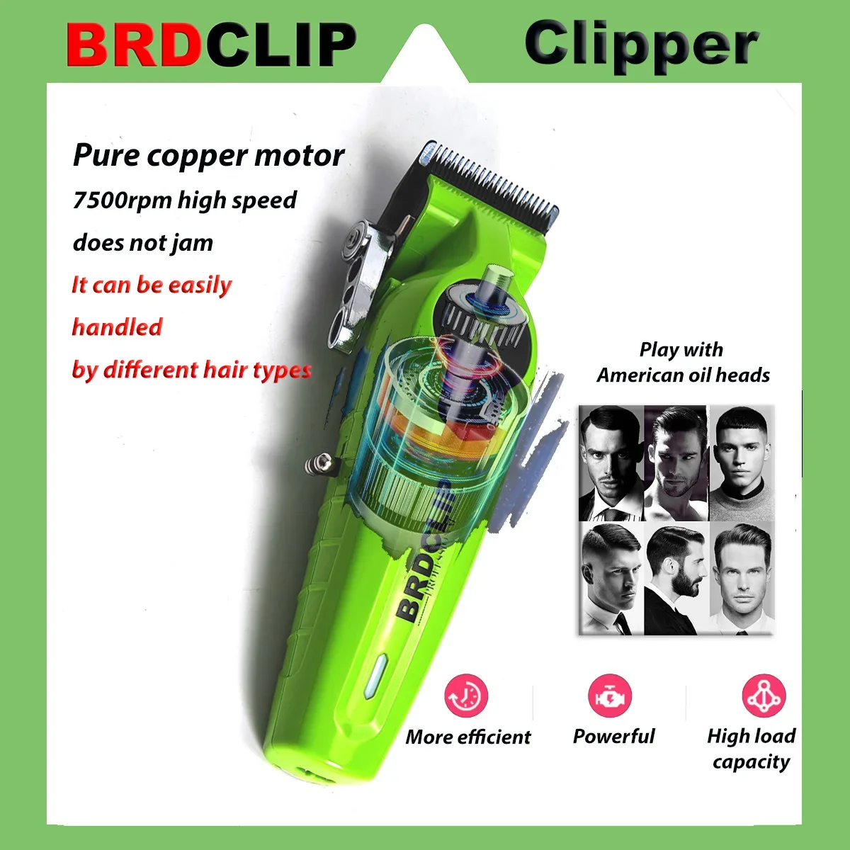 BrdClip-プロの電動バリカン,ヘアカッター,グラデーションサロンツール,dlcコーティングブレード,フェードブレード