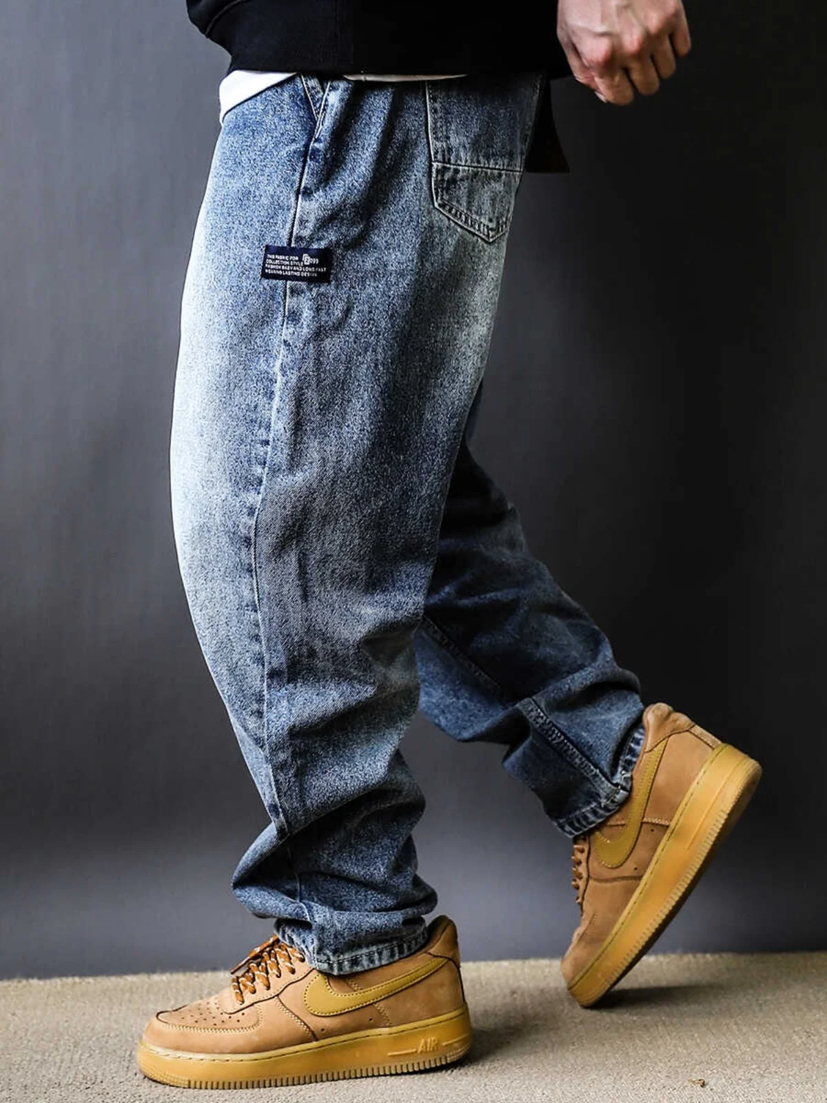 

Мужские джинсы adual Waed Heavyweight свободного прямого кроя для работы, весна-осень, модный молодежный бренд