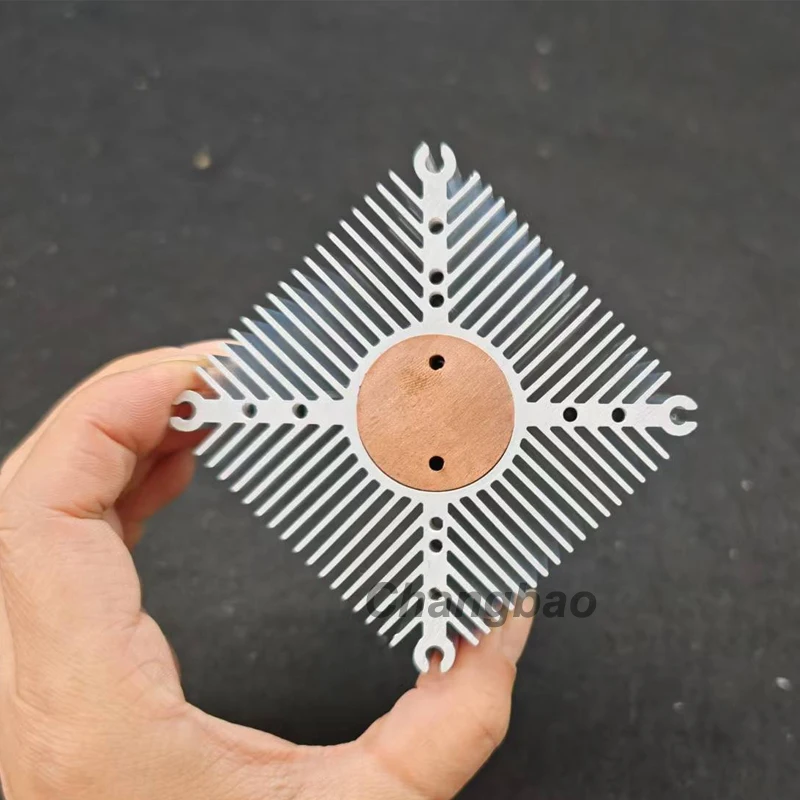 70*70*30mm Aluminum Heatsink with Copper Core for 30W 50W 100W High Power Leds