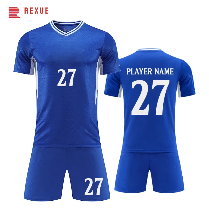 Soccer Kits Custom Name Number Logo Adult Kid Football Jerseys Professional Club Uniform 26/27 Royal Blue Team Clothes