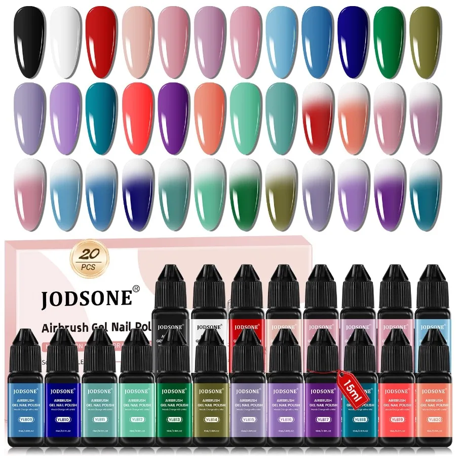 

20 Colors Airbrush Gel Nail Polish Set for Nail Gradients No Dilution Gel Nail Polish DIY Various Patterns Nail Art Girls Holid