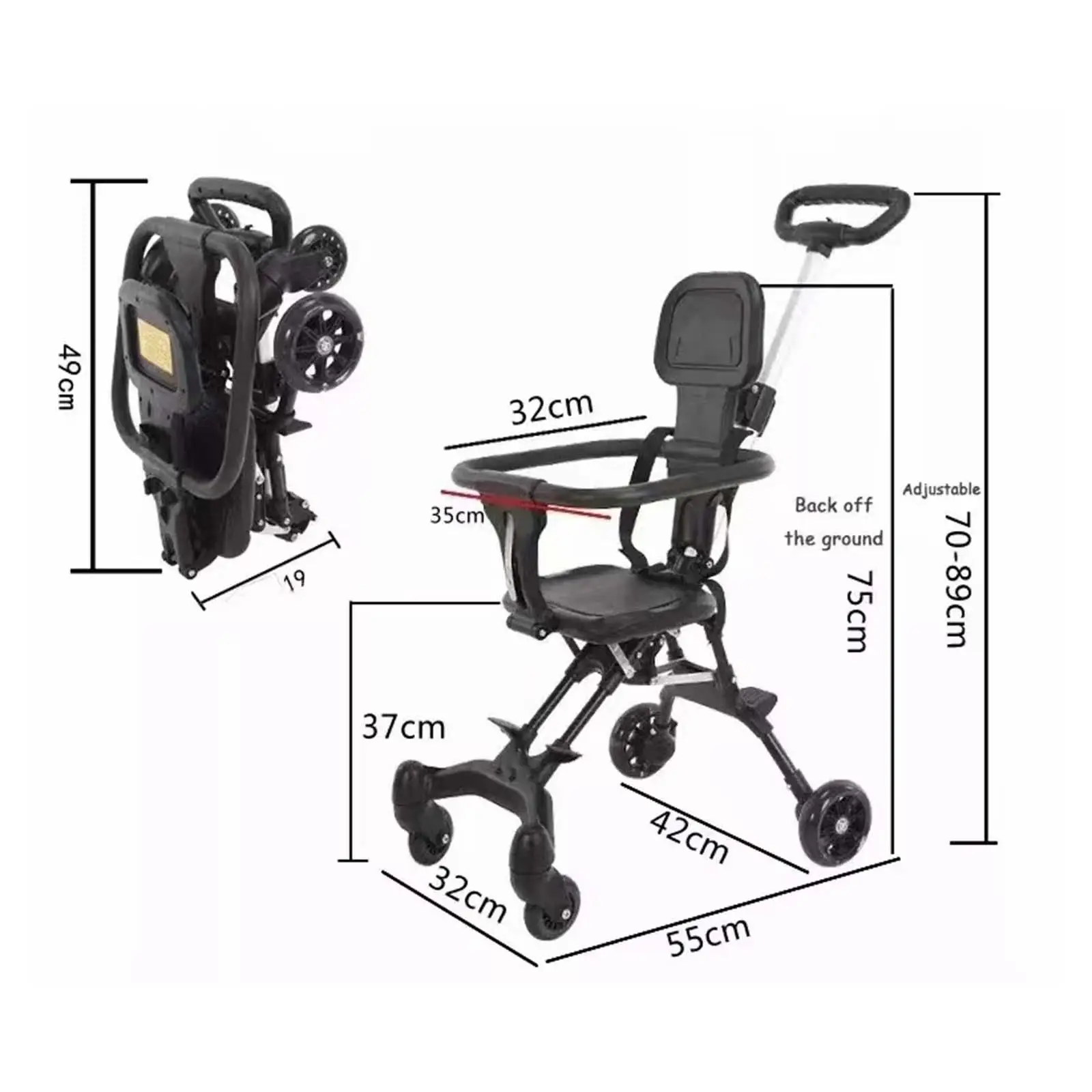 Kinderwagen Lichtgewicht Draagbare Multifunctionele Pad Met Luifel Reizen