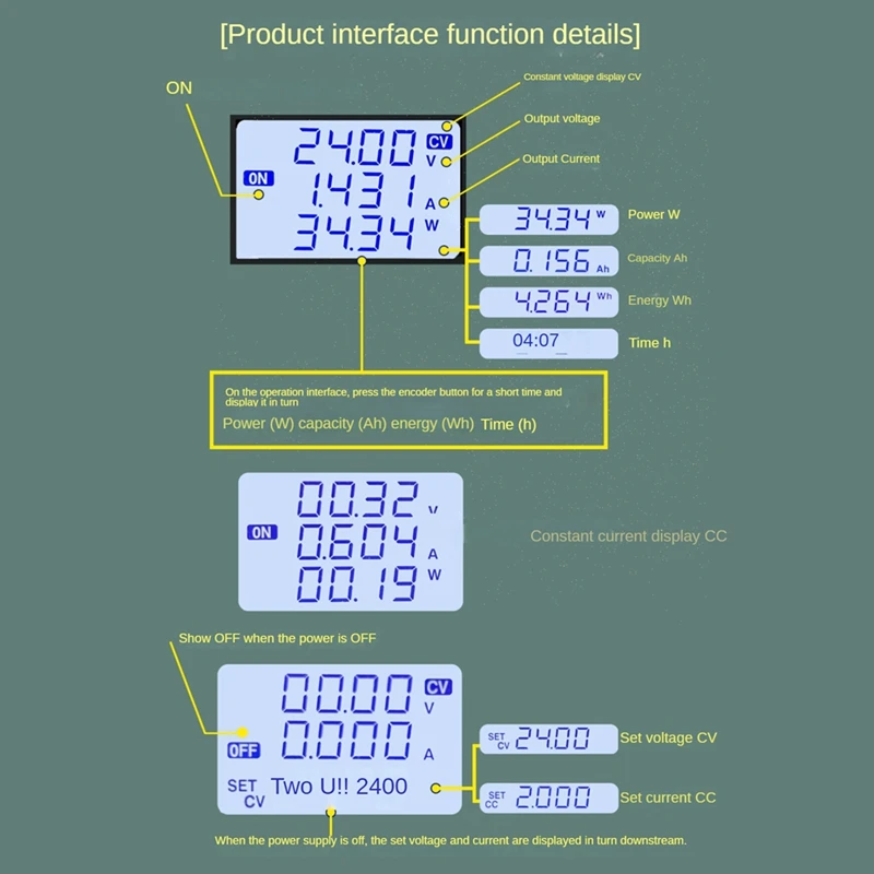 1 PCS CNC Adjustable Constant Voltage Regulator Plastic DC 50V 8A 400W As Shown CV CC Step-Down Power Supply Module XY5008E