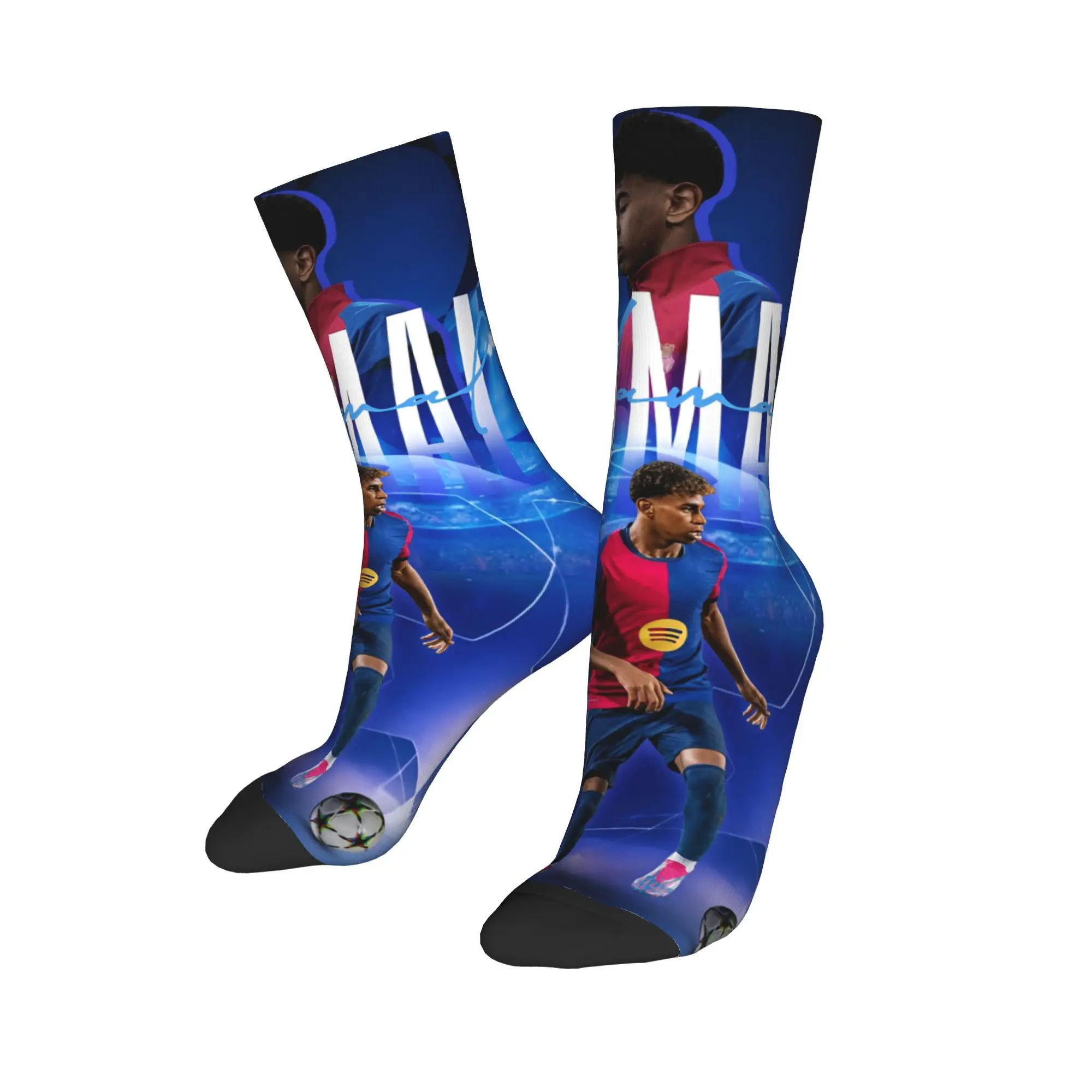 

Футбольные носки Lamine Y-Yamal для мужчин и женщин, повседневные носки из полиэстера в стиле Харадзюку, весна-лето, осень-зима, средние носки-трубы