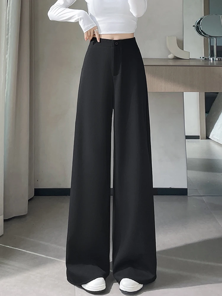 กางเกงขายาวทรงตรงเอวสูงสไตล์ลำลองสำหรับผู้หญิง ดีไซน์เลียนแบบชุดสูทสองชิ้น รุ่นใหม่ประจำฤดูใบไม้ร่วง 2026