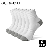 6 Pairs Cotton Socks for Men Middle Tube Summer Sport Thin High Quality Casual Socks Breathable Running Solid Color Women Socks