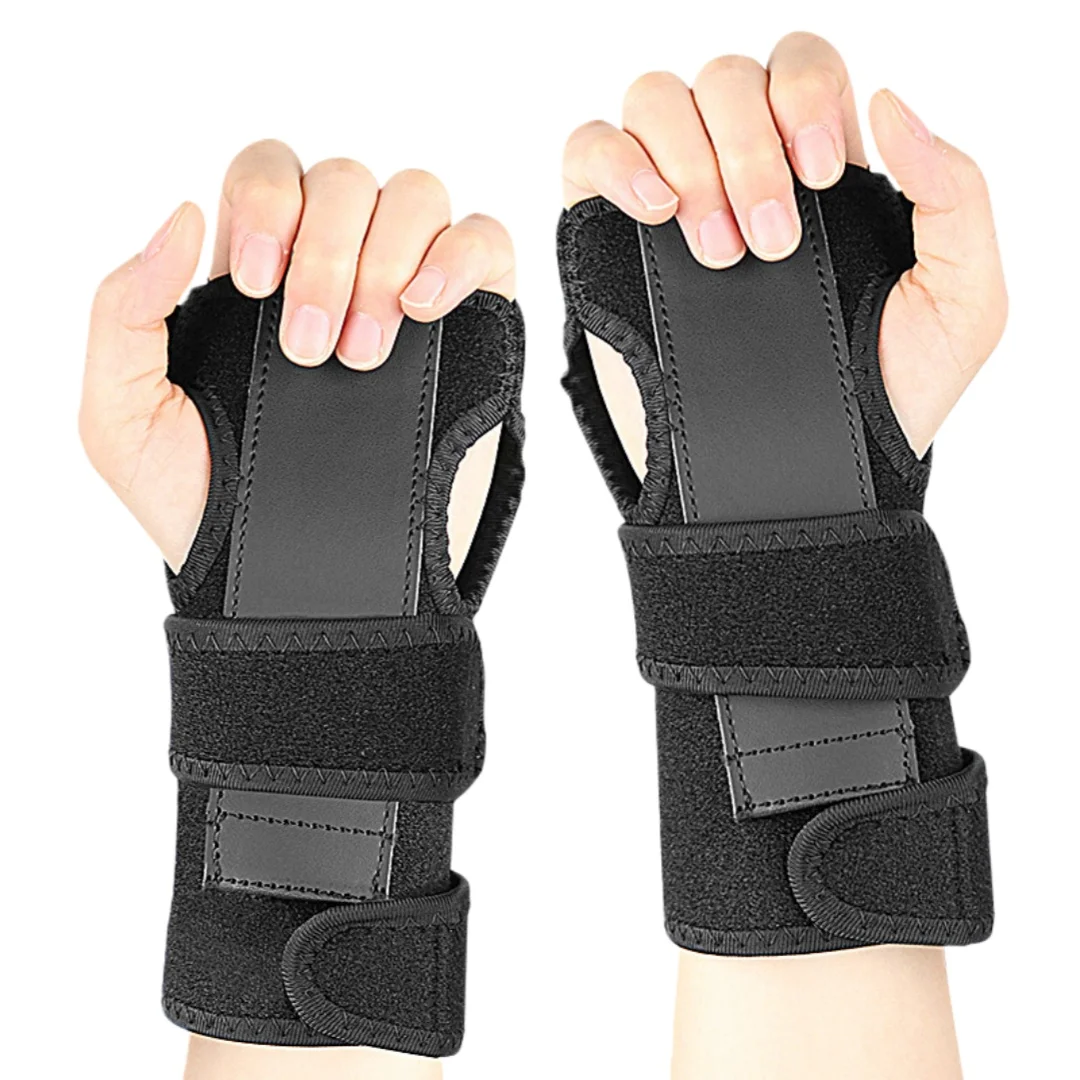 دعامة دعم المعصم الرياضية القابلة للتعديل مع لوحة ألومنيوم قابلة للإزالة، واقي تثبيت المعصم، حزام ضغط، دعم راحة اليد