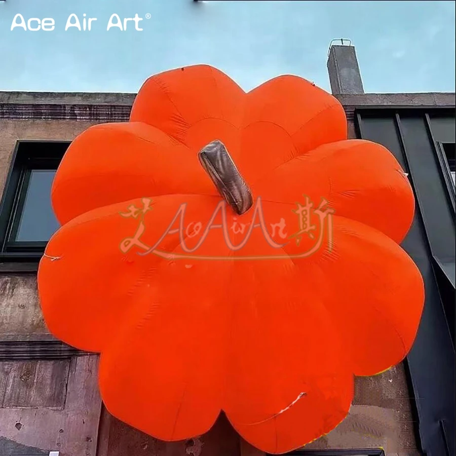 Giant Inflatable Pumpkin Air Blow Halloween Festival Decorative Plant with LED Light Event Nightclub Stage Advertising Props