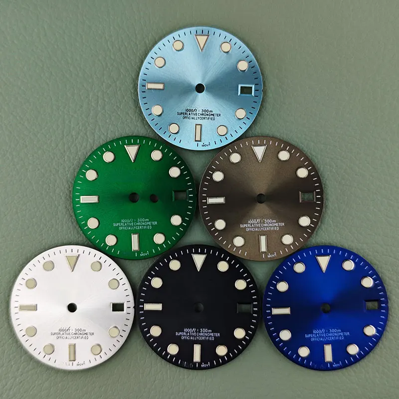 

SUB Sunburst modified dial round pin 28.5mm green luminous NH35/36