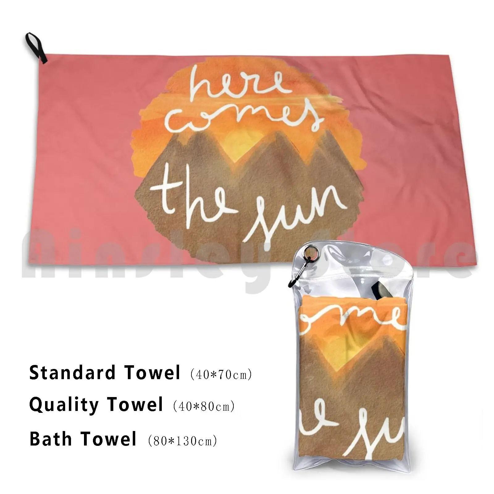 Here Comes The Sun Custom Towel Bath Towel Here Comes The Sun Sun Hope Quote Song Songs Lyrics Iconic Famous