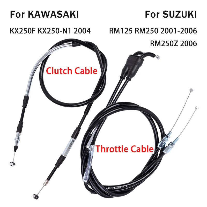 Motorcycle Throttle Cable Clutch Wire for SUZUKI RM125 RM250 RM 125 250 Z RM250Z K1 K2 K3 K4 2001-2006 For KAWASAKI KX250F 2004