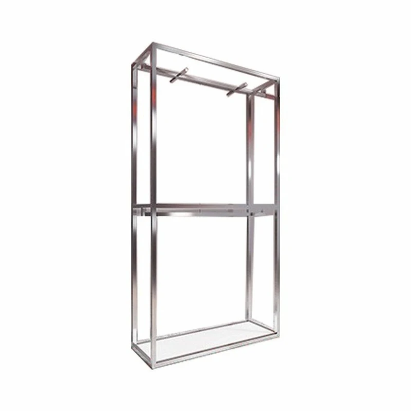 Clothing store stainless steel titanium display rack floor hanging clothes rack