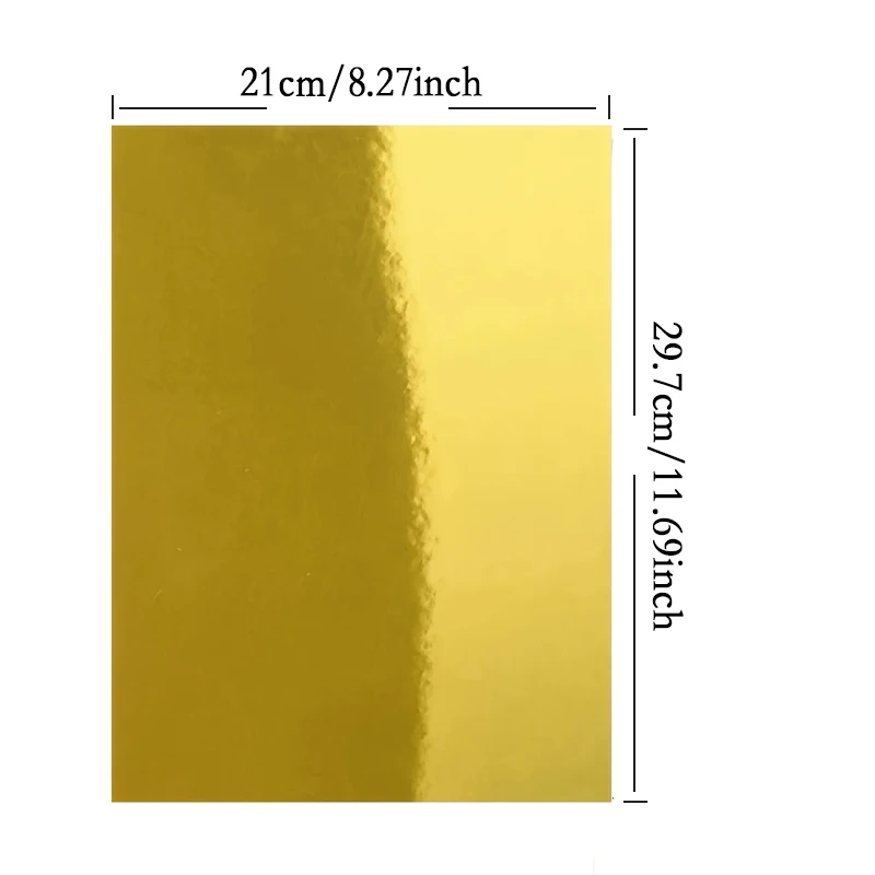 A4 20PCS 250G Single-Sided Gold Silver Card Paper Extra Bright Silver Sub Golden Handmade DIY Laser Printing Cardboard Label