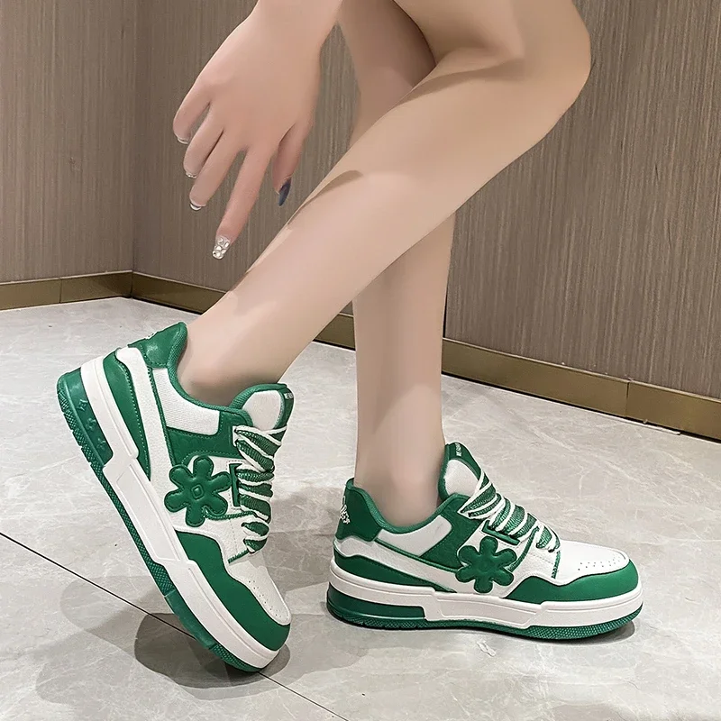 Autumn Women Platform Sneakers Lace Up Non-Slip Wear-Resistant Bread Casual Sport Shoes Leisure Walking Vulcanized Shoes