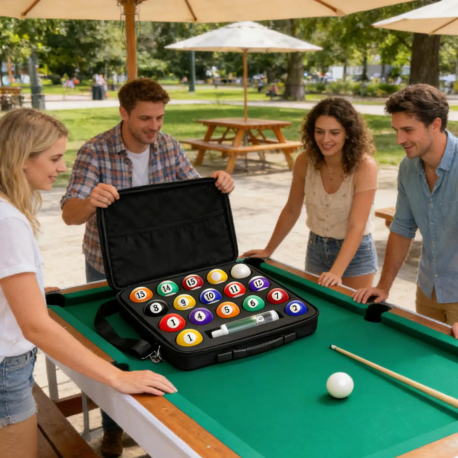 

Pool Ball Case Carrying Organizer Bag With Handle Padded Billiard Carrying Bags For Clubs Home Tournaments Travel Training