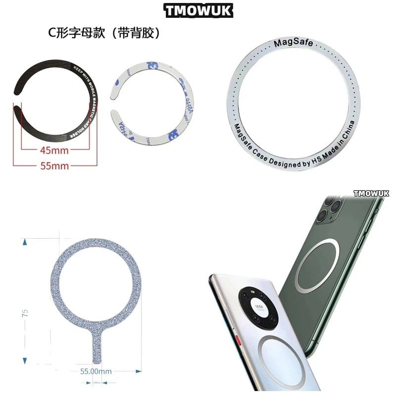 

For Xiaomi Redmi K40 K60 MIX Fold 2 3 4 Pro Ultra For Magsafe Metal Plate Ring Sticker Easy To Use Wireless Charging