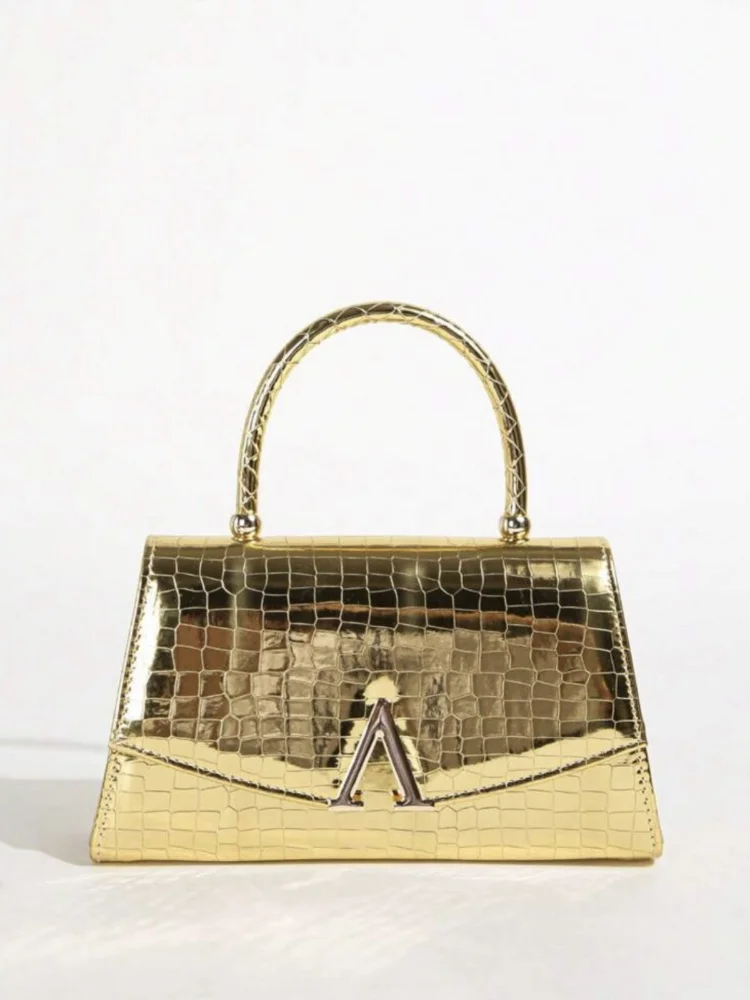 

New Luxury Alligator Pattern Women's Handbags Exquisite Glitter Evening Bag Party Clutches Wedding Prom Top handle Handbag Purse