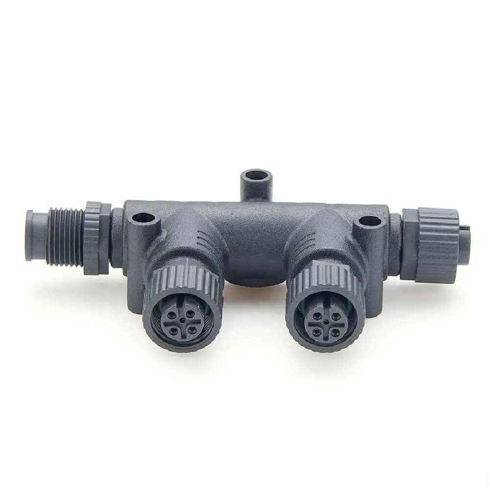 Nmea2000 Network M12 4 Way T Type Adapter 5 Pin One Male to Three Female Adapter