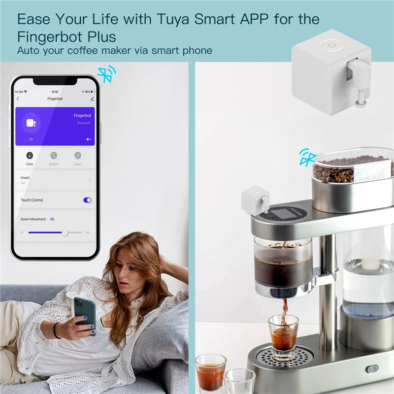 

Tuya Smart Home Bluetooth Finger Robot Remote Control Fingerbot Switch Button Pusher for Smart Life App Voice Control&A78P
