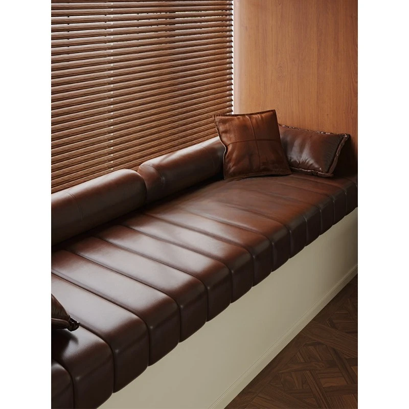 Retro style solid wood bay window sofa cushion window sill waterproof and anti-fouling