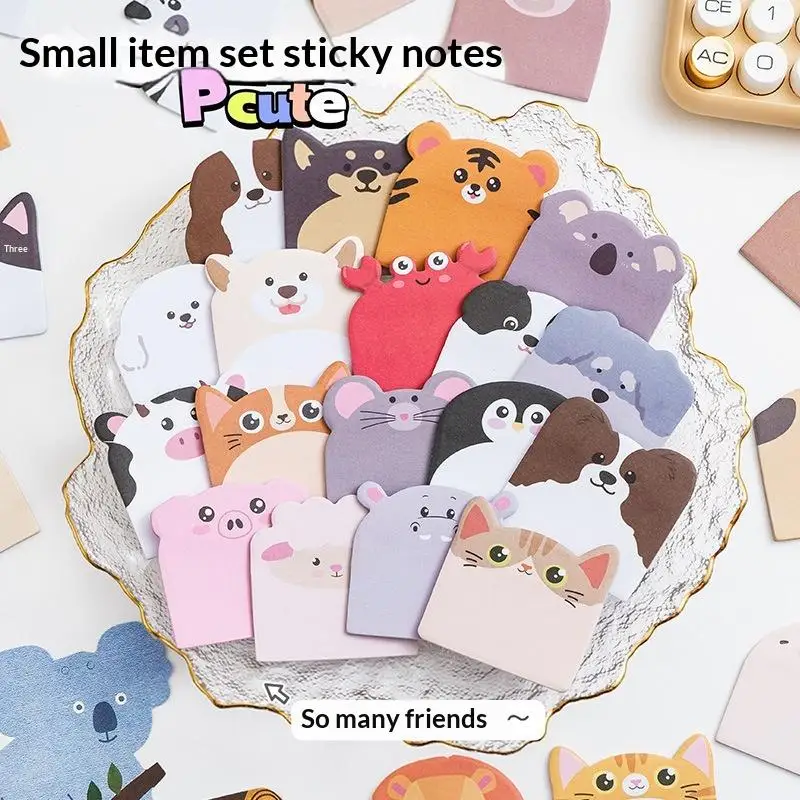 240/960 Sheets Large Capacity Adhesive Animal Shaped Memo Pads Cartoon Cute And Interesting Animal Shaped Sticky Notes