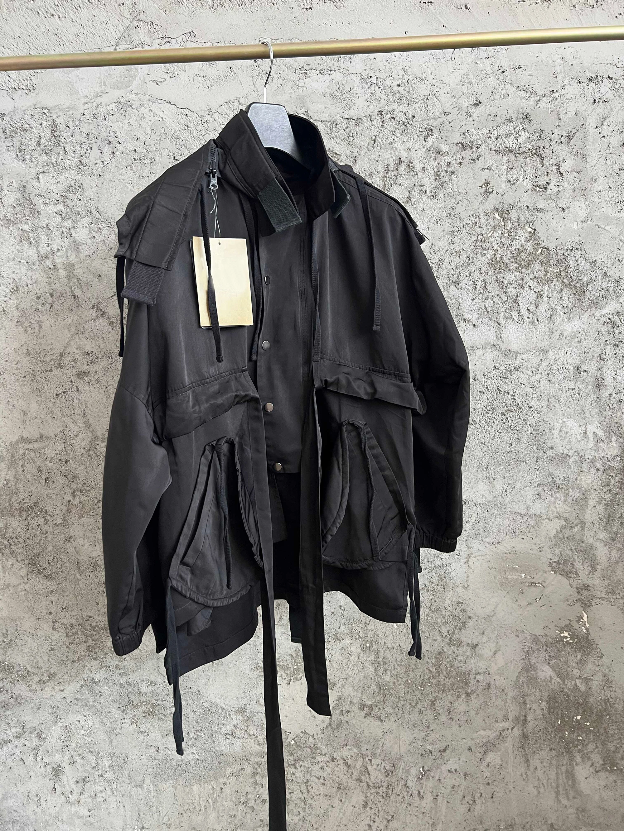 سترة TOP-YAMAMOTO Air Force Pilot مهدب سترة المظلة ملابس رجالية #5