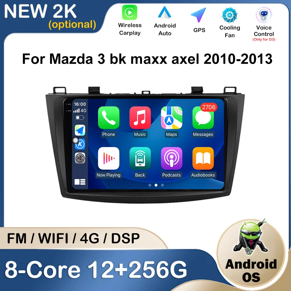 

GPS Navigation Car Radio Multimedia Player For Mazda 3 bk maxx axel 2010 - 2013 WIFI Bluetooth DSP Android OS IPS Touch Screen