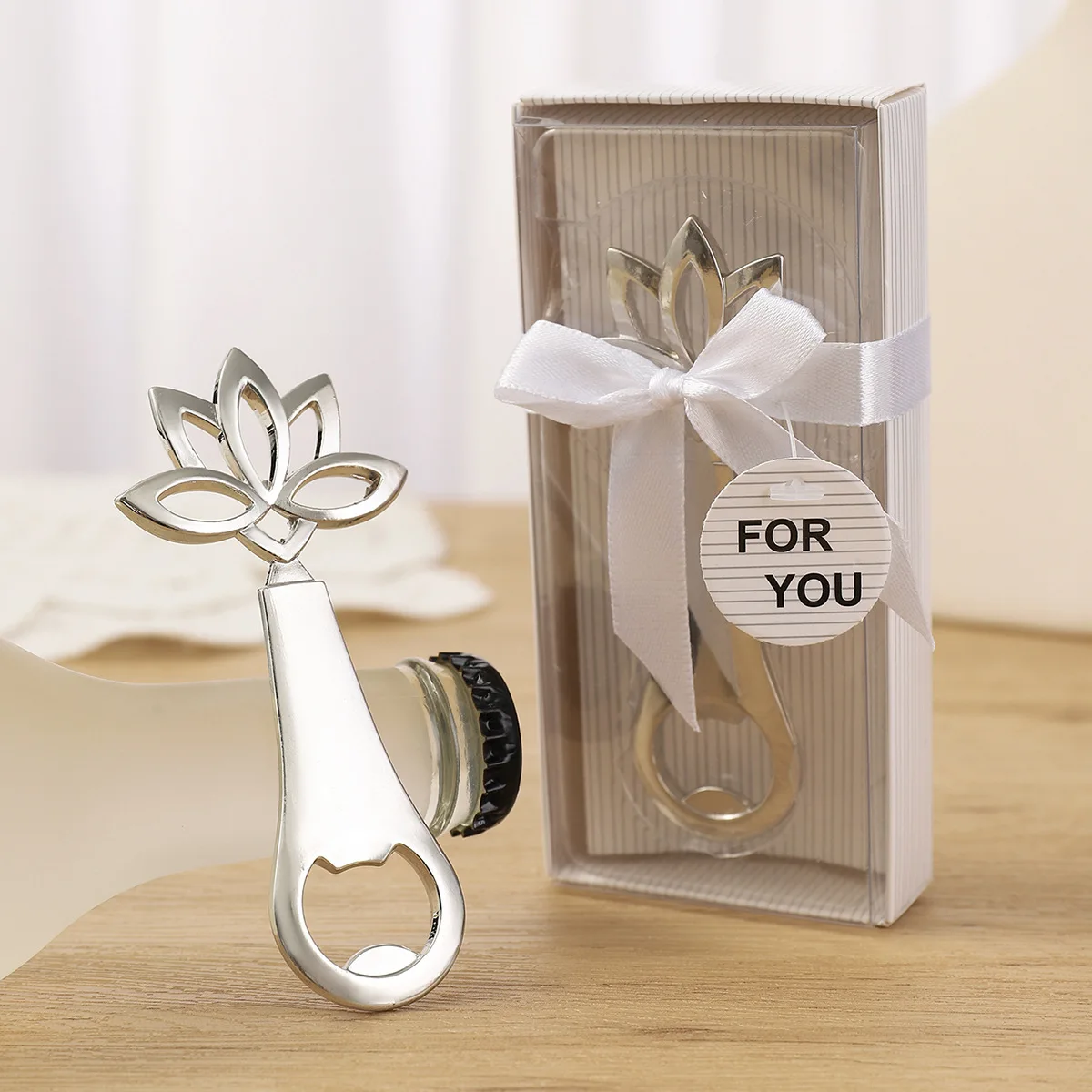 (20 Pcs/lot) Wedding souvenirs Gift of Lotus Gold Bottle Opener favors for Lotus Flower Wedding gifts for guest party favors