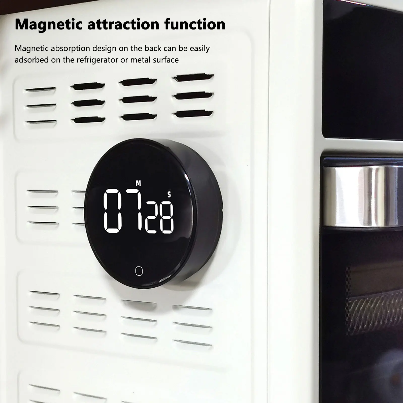 LED Digital Kitchen Timer USB Rechargeable Magnetic Baking Countdown Reminder 3-Level Volume Back Bracket Design Kitchen Tools