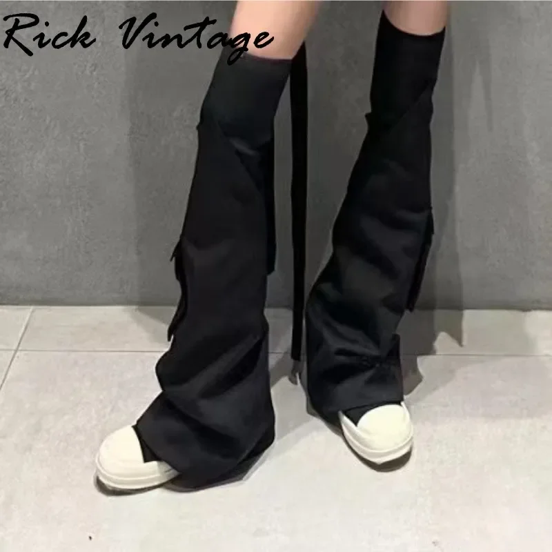 Rick Vintage udo na buty do kolan dla kobiet na płótnie rozciągliwe luksusowe elastyczne w stylu Casual, czarny designerskie modne buty Botas Mujer