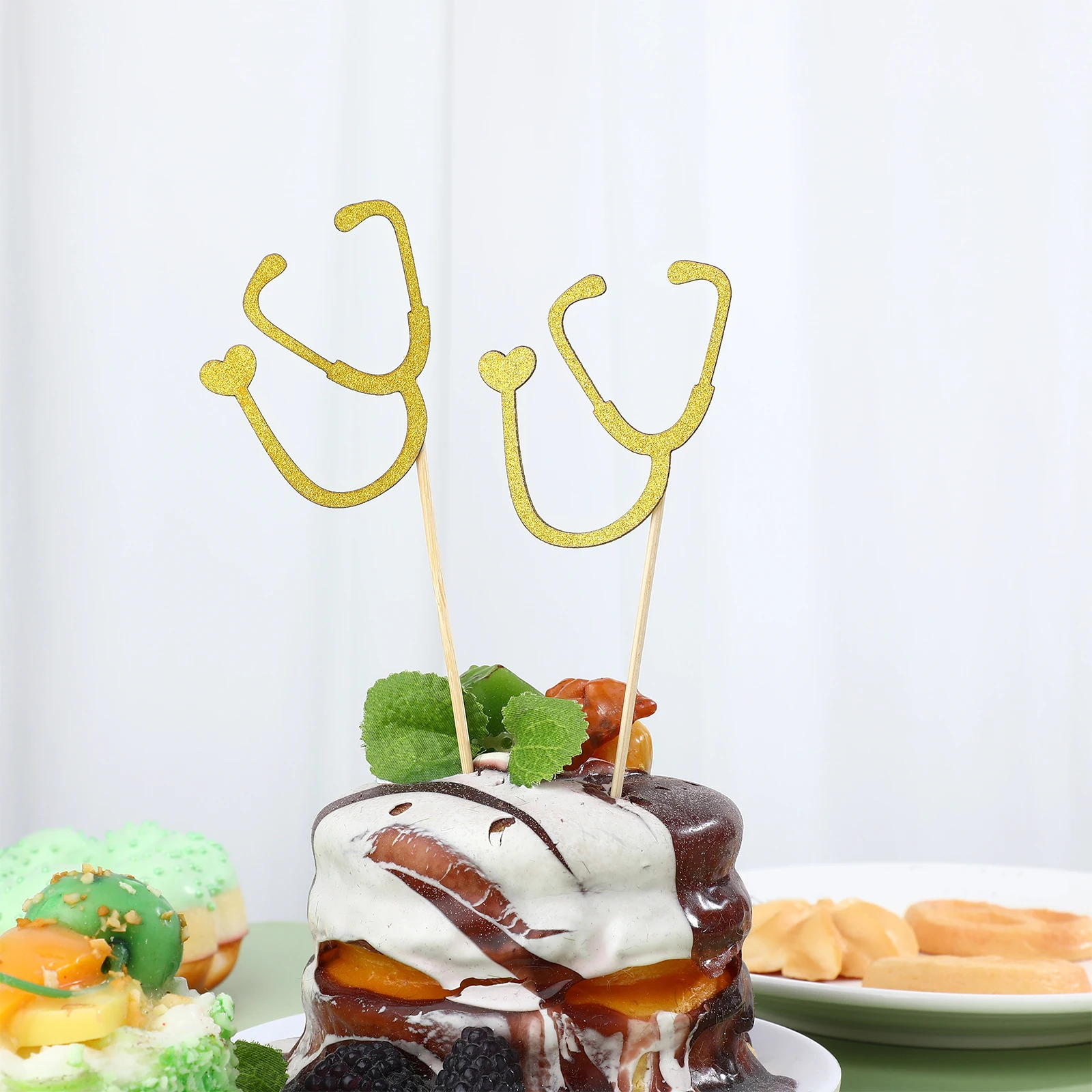 

24pcs Toppers Medical Cupcake Decor Theme Stethoscope Cake Topper Cupcake Decor Party Supplies Healthcare Symbol Nurse Favor