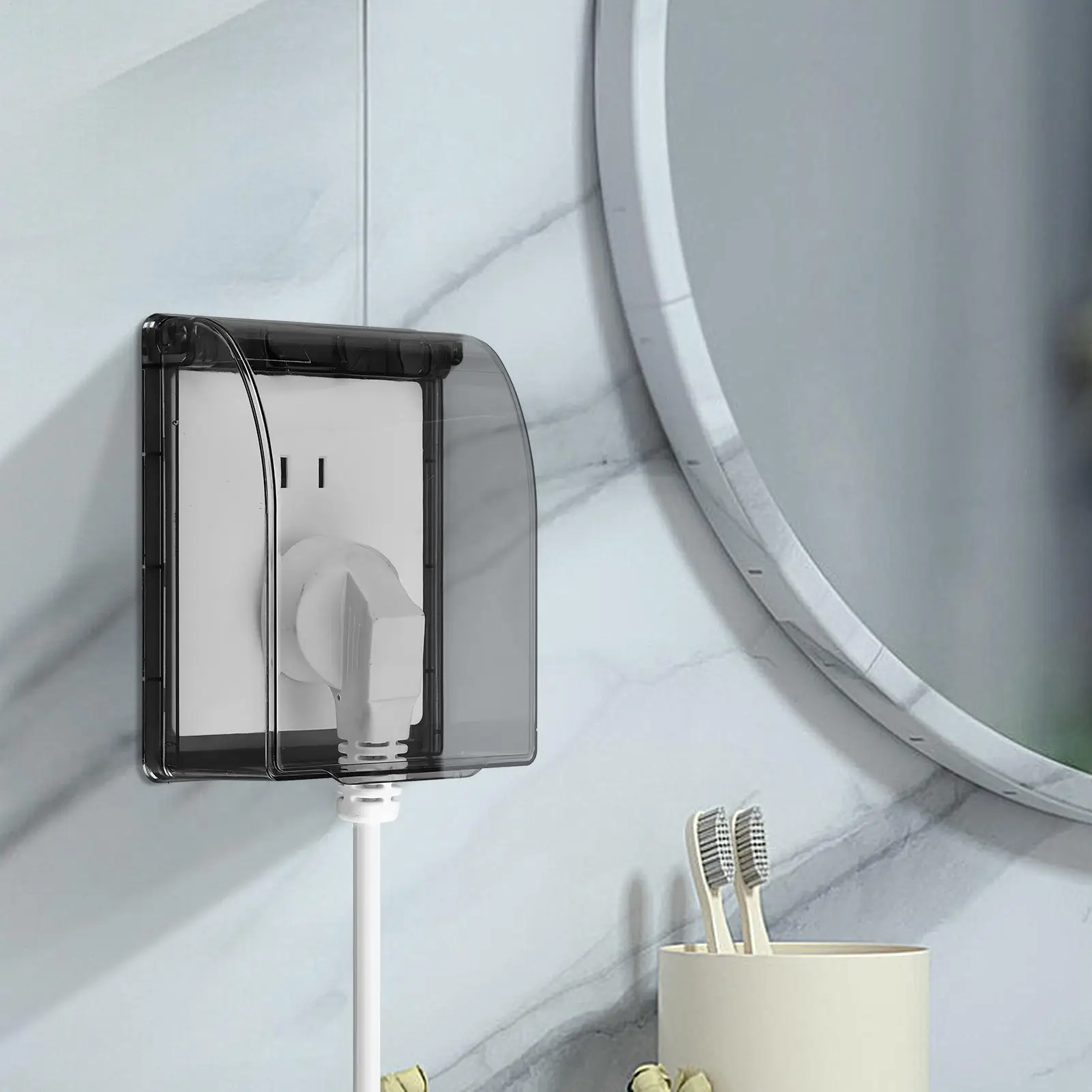 86 Type Power Outlet Supplies Switches Protective Cover Self-Adhesive Wall Socket Waterproof Box Electric Plug Splash-Proof Box