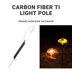 [HODR] Outdoor Camping Light PoleTC4 Wielofunkcyjny stojak na latarnię z włókna węglowego ze stopu tytanu Ultralekki stojak na oświetlenie 105g