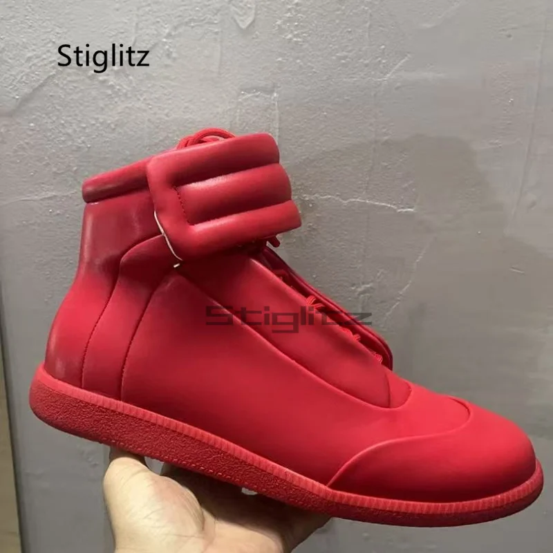 

Men's Genuine Leather High Top Boots Trainers Shoes Casual Flats Sneakers Autumn Winter Brand Design Mixed Colors Couple Shoes
