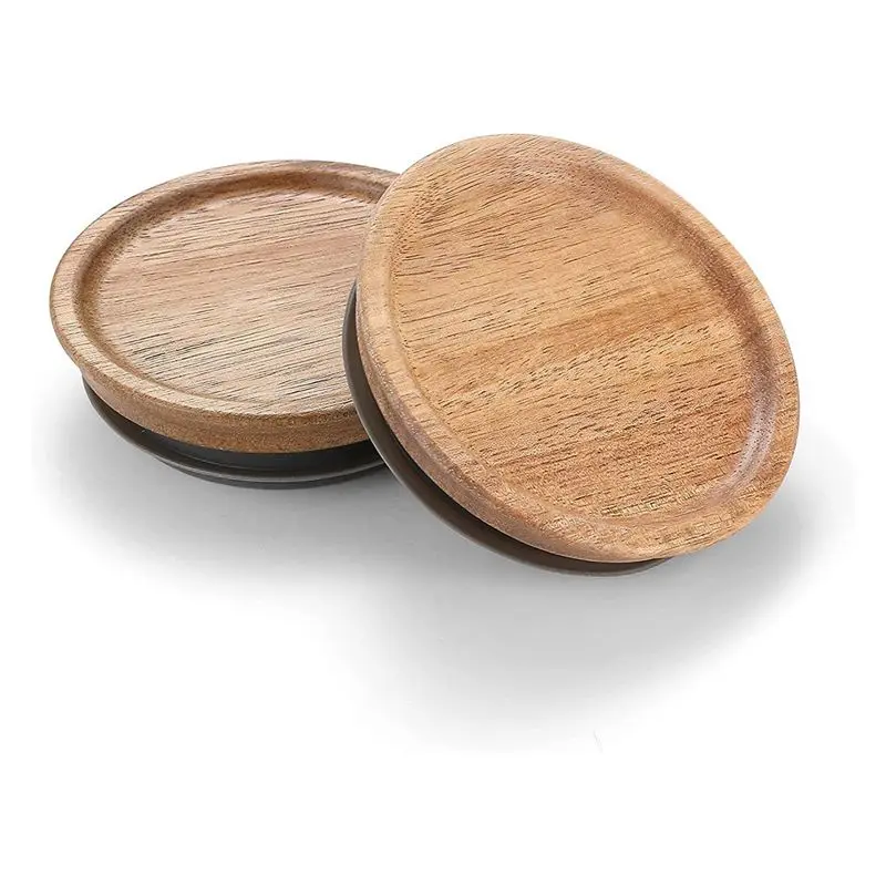 M12K-12 Pack All Sealed Wooden Storage Lids Set,Wooden Lids For Ball,Kerr Jars,Food Grade Material,Airtight For Jars 72Mm