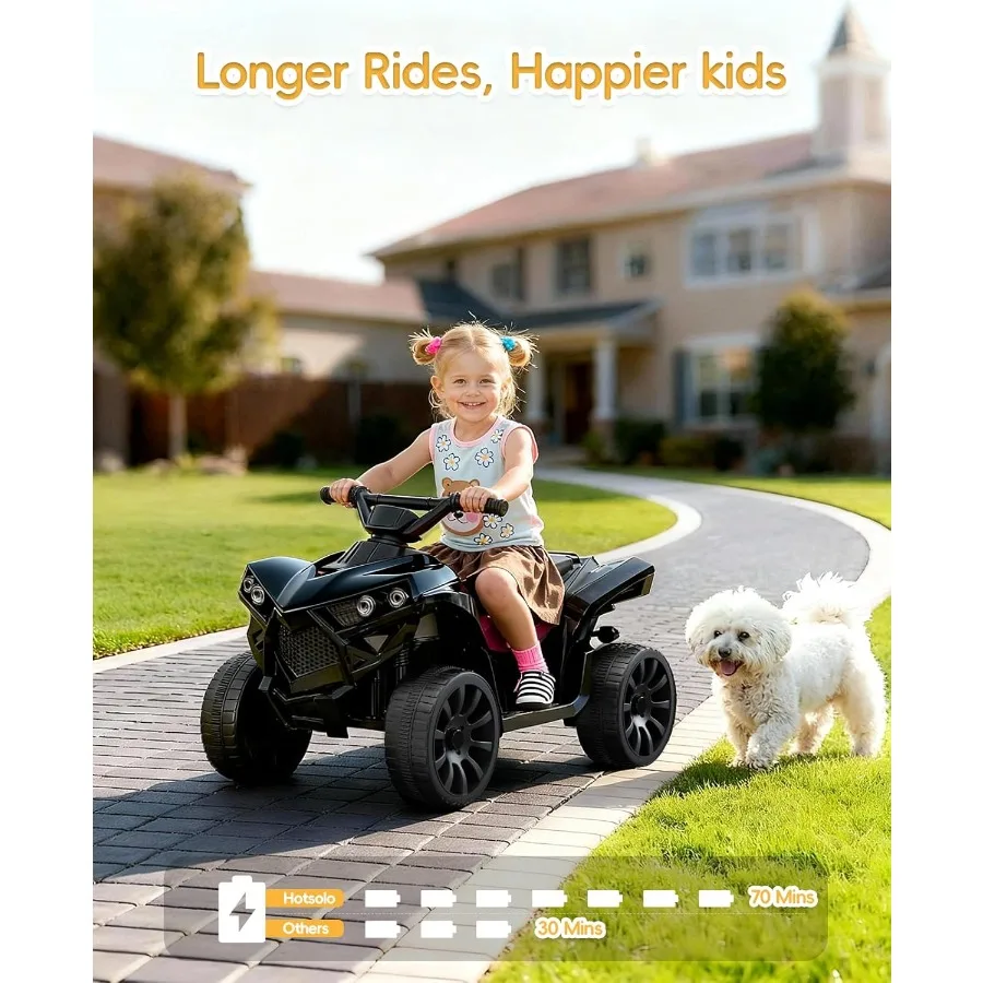 Ride on Toys for Toddlers 1.5-4 ATV with Play Time Up to 70 Minutes 4 Wheeler Quad Electric Car with Safe 1.8MPH Speed Driving