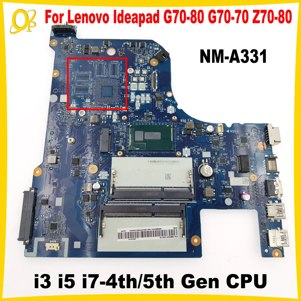 

AILG1 NM-A331 Mainboard for Lenovo Ideapad G70-80 G70-70 Z70-80 laptop motherboard with i3 i5 i7-4th/5th Gen CPU DDR3 fully test