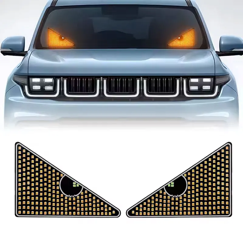 Car Back Window Expression Lights LED Strips Light Panel Car Windshield Display Devil's Eye Decorative Lamps USB Plug Lighting