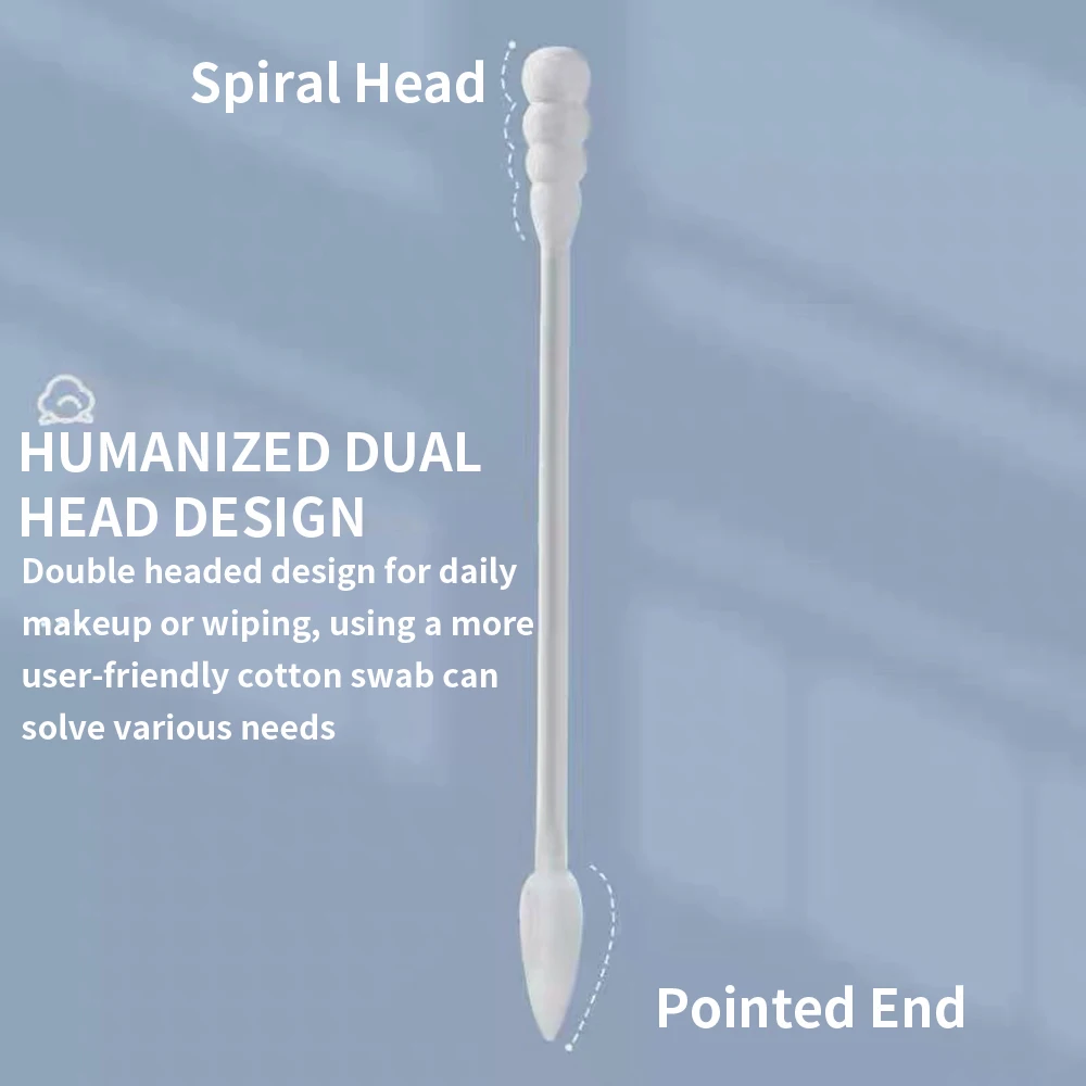 600/400/200 قطعة منصات قطنية مزدوجة الأطراف أعواد خشبية مدببة مزيل ماكياج صندوق تنظيف الأذن مسحات قطنية للاستعمال مرة واحدة