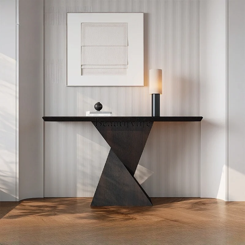 

02*Italian creative solid wood entrance table, living room end view table, strip case, long strip aisle cabinet