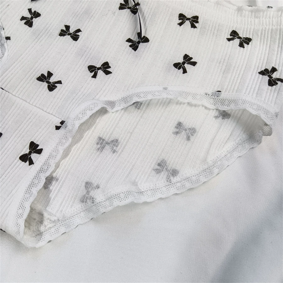 3ks/sada bavlněných dívčích kalhotek s motýlím vzorem, sexy design, unikátní dámské kalhotky se středním pasem, prodyšné dívčí spodní prádlo, měkké spodní prádlo - náhled 6