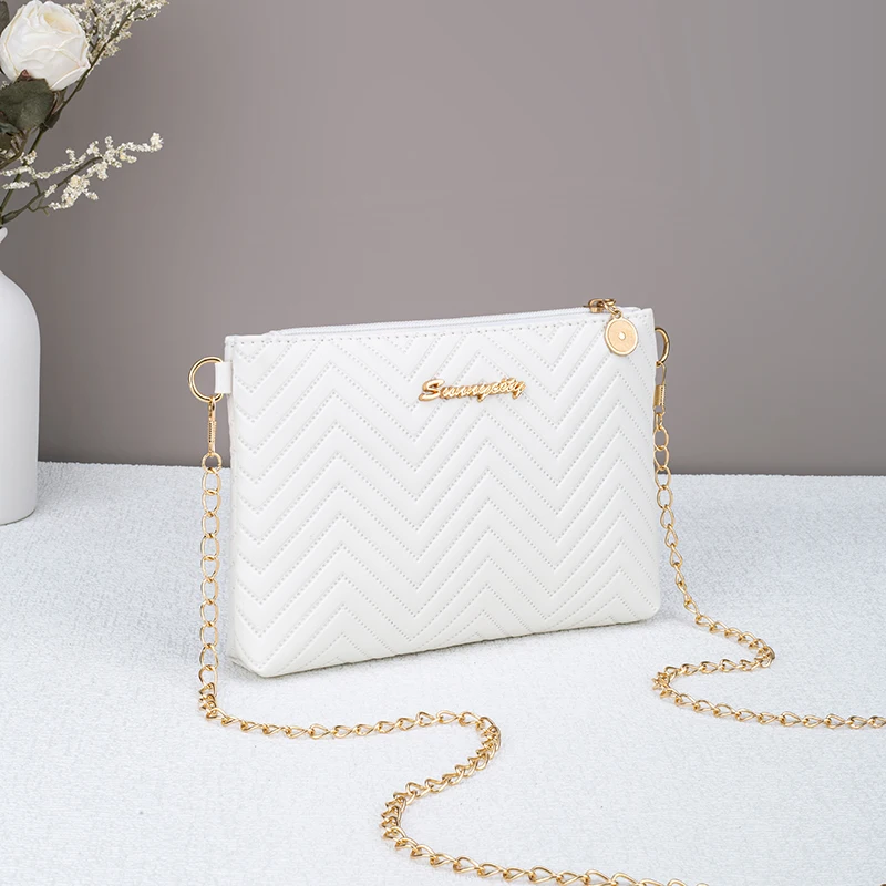 Neue minimalist ische Damen handtasche Kette gestreifte Umhängetasche Dual-Use-Damen tasche – Detail 5