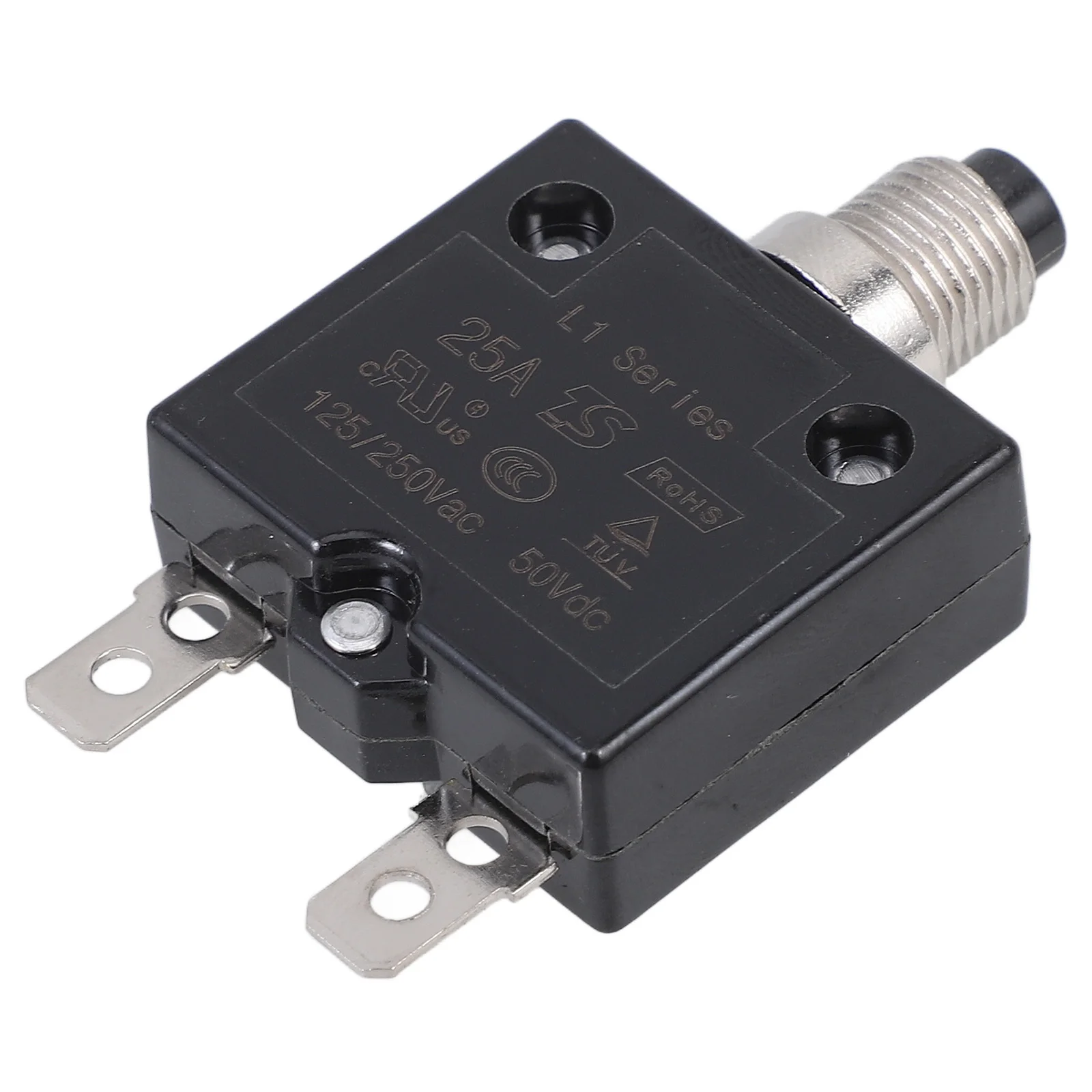 

25A Push Button Manual Reset Circuit Breaker 125-250V Ac 50V Dc Overload Protector For Car Marine Generator Electrical Systems