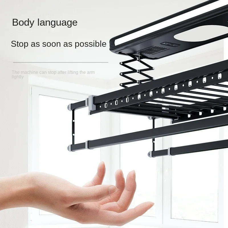 Intelligent Electric Drying Clothes Rack Four-bar Telescopic Lifting Remote Control Drying Machine Aluminum Alloy