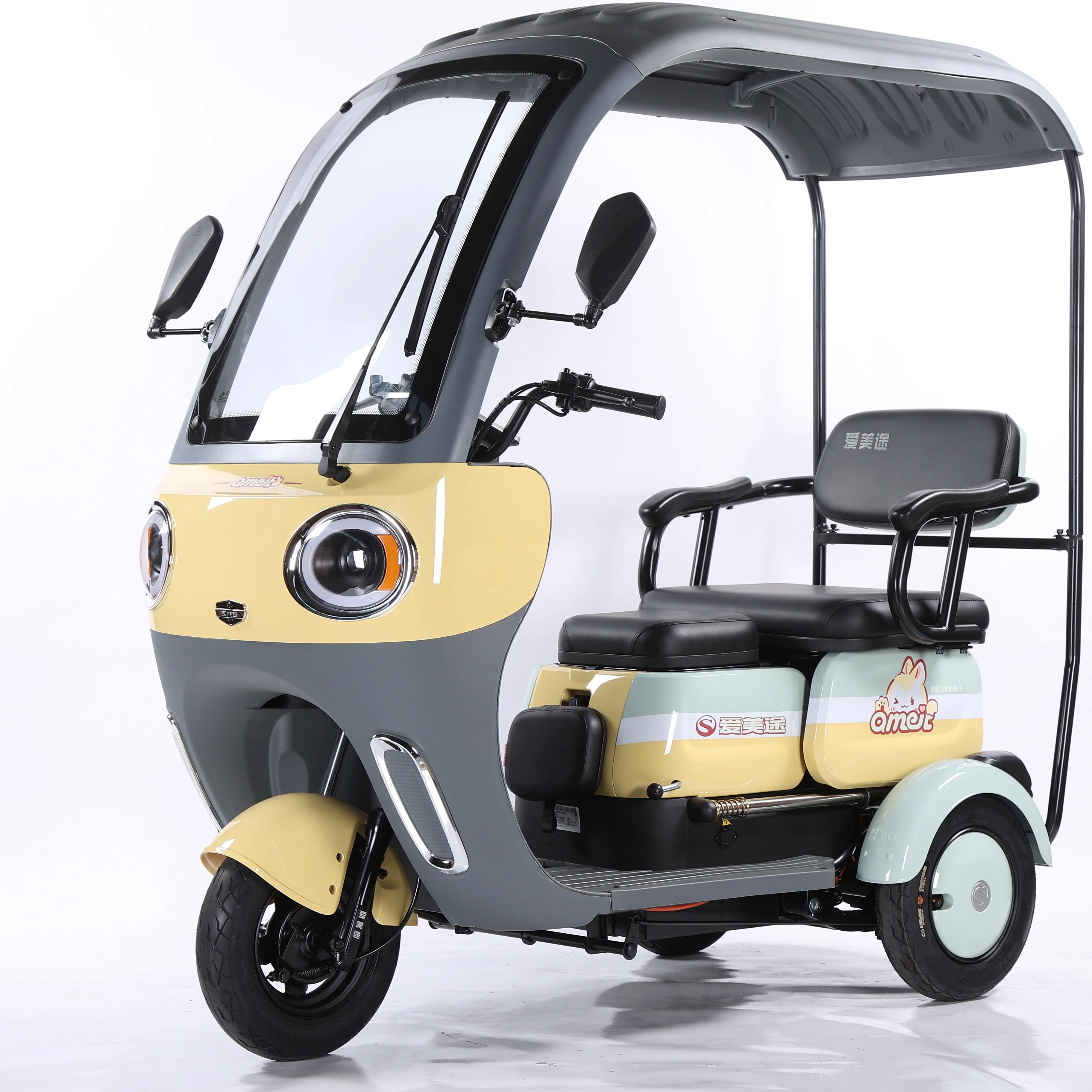 

Электрический трайк для взрослых с утолщенной рамой для коротких поездок, мощный мотор, зеленая энергия, трайк для отдыха на батарейках, тип открытого корпуса