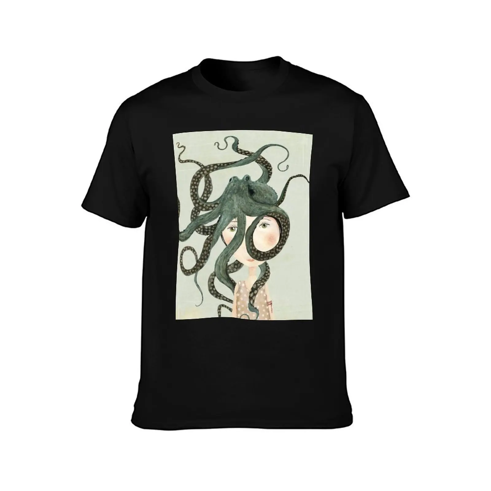 Octopus Girl T-Shirt for a boy graphics summer clothes blue archive t shirts for men graphic