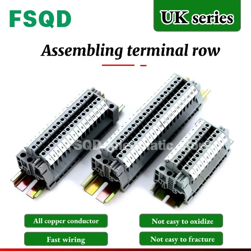 UK voltage terminal block, rail type, interconnection, terminal ST  complete set, terminal row