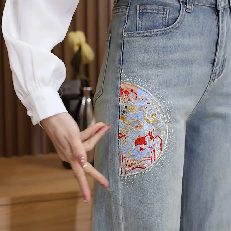 

Wide Leg Jeans, Women's High Waisted Versatile Loose Straight Leg Pants