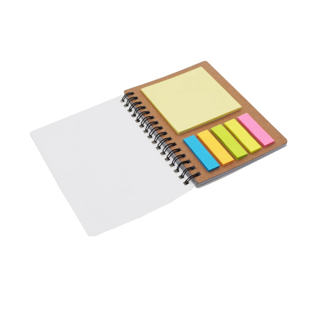 5pcs Pack Blank Diary Notebook Sublimation Spiral Notebook With Memo Pad