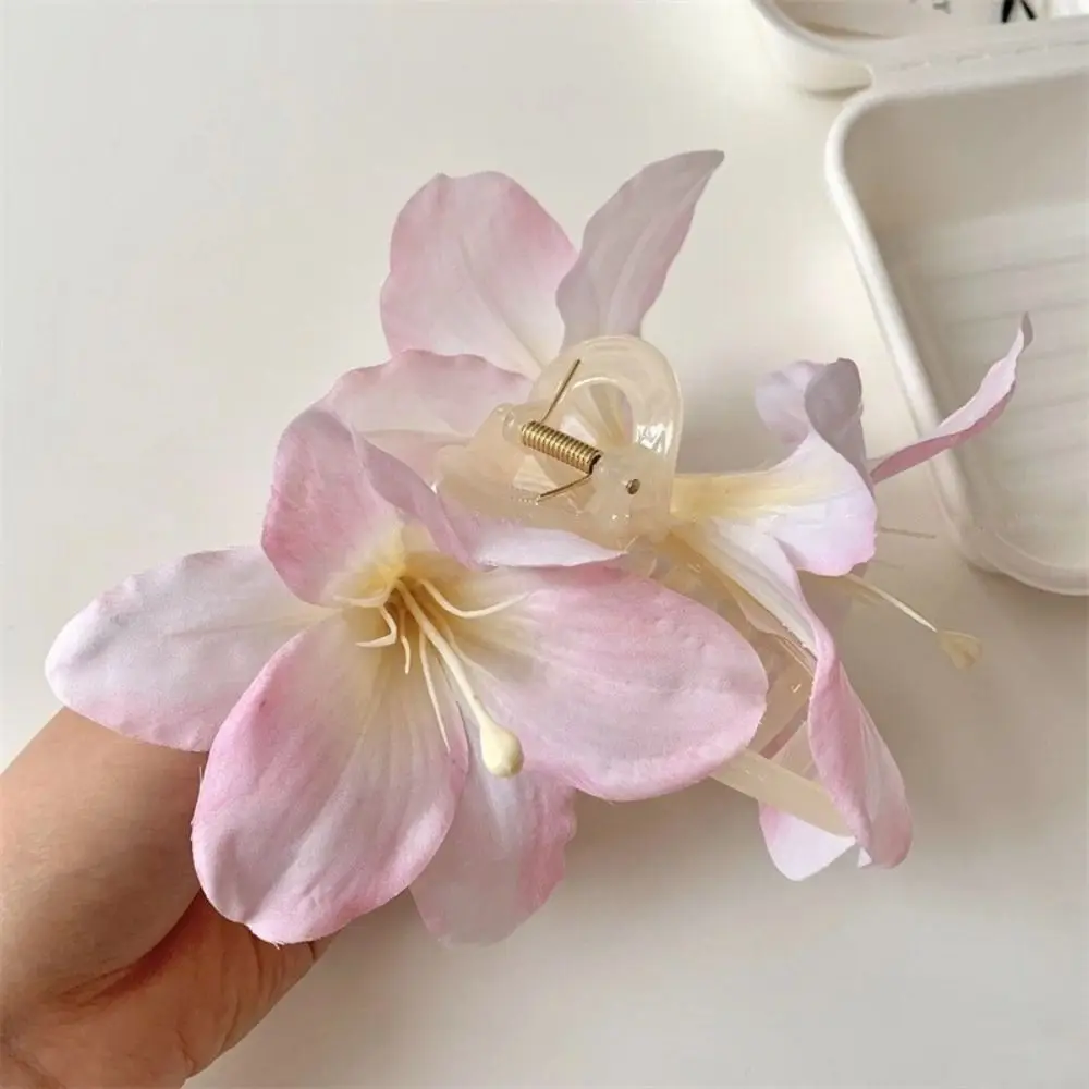 New Purple Lily Flower Hair Shark Clip Super Fairy Plastic Hair Clips Hair Accessories — zdjęcie 6